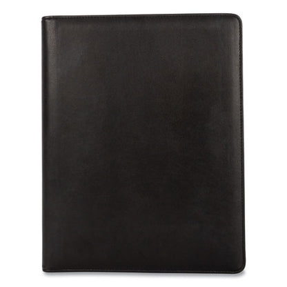 Faux-leather Padfolio With Solar Calculator, 9 X 12 Pad, 9.75 X 12.5, Black