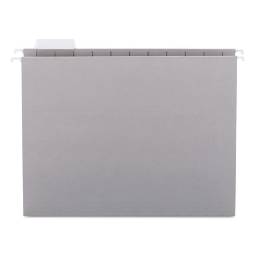 Colored Hanging File Folders With 1/5 Cut Tabs, Letter Size, 1/5-cut Tabs, Gray, 25/box