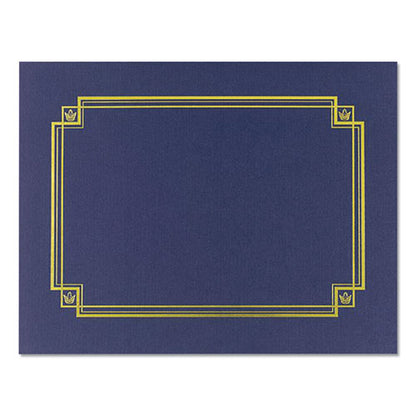 Premium Textured Certificate Holder, 12.65 X 9.75, Navy, 3/pack