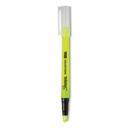 Clearview Pen-style Highlighter, Fluorescent Yellow Ink, Chisel Tip, Yellow/black/clear Barrel, 3/pack