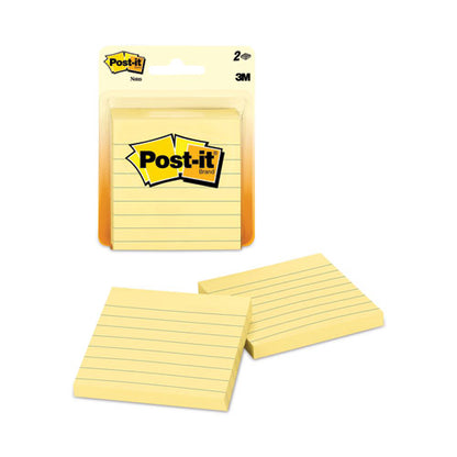 Original Pads In Canary Yellow, Note Ruled, 3" X 3", 100 Sheets/pad, 2 Pads/pack