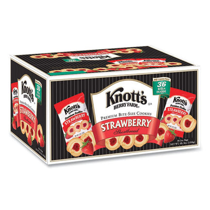 Premium Berry Jam Shortbread Cookies, Strawberry, 2 Oz, 36/carton