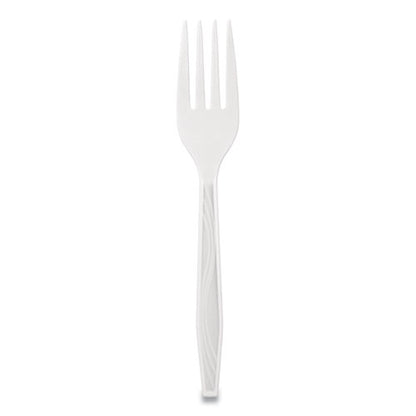 Elegant Dinnerware Heavyweight Cutlery, Polystyrene, Fork, White, 500/box