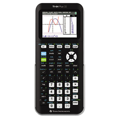 Ti-84 Plus Ce Programmable Color Graphing Calculator, 10-digit Lcd, Black