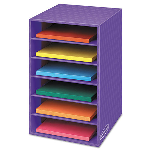 Vertical Classroom Organizer, 6 Shelves, 11.88 X 13.25 X 18, Purple