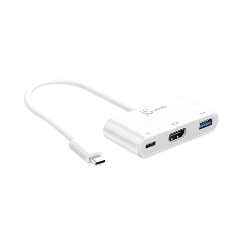 Usb-c To Hdmi/usb Adapter, 7.87", White