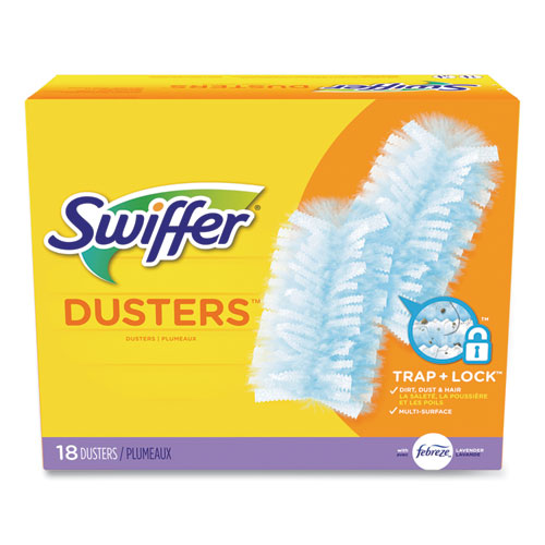 Dusters Refill, Dust Lock Fiber, Lavender Scent, Light Blue, 18/box