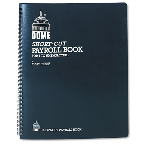 Single Entry Monthly Payroll (50 Employee) Record, Double-page 7-column Format, Blue Cover, 11 X 8.5 Sheets, 128 Sheets/book