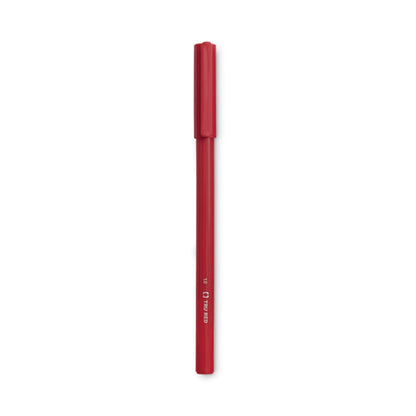 Ballpoint Pen, Stick, Medium 1 Mm, Red Ink, Red Barrel, Dozen