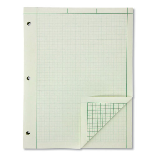 Evidence Engineer's Computation Pad, Cross-section Quadrille Rule (5 Sq/in, 1 Sq/in), 200 Green-tint 8.5 X 11 Sheets