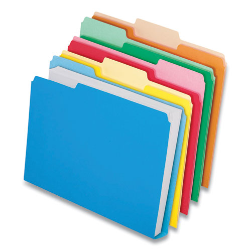 Double Stuff File Folders, 1/3-cut Tabs: Assorted, Letter Size, 1.5" Expansion, Assorted Colors, 24/pack