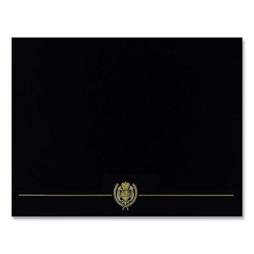 Classic Crest Certificate Covers, 9.38 X 12, Black, 5/pack