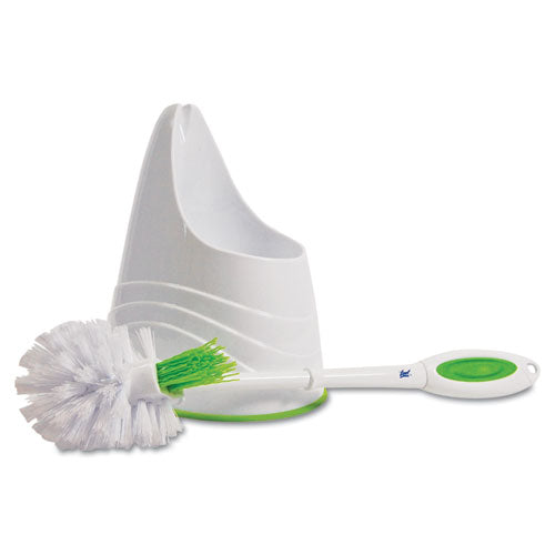 Toilet Bowl And Brush Caddy, 12.5" Handle, Green