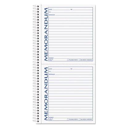 Memorandum Book, Two-part Carbonless, 5.5 X 5, 2 Forms/sheet, 100 Forms Total