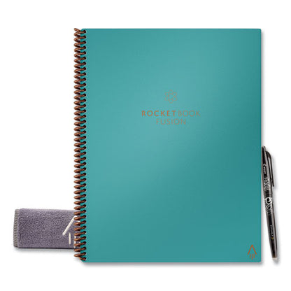 Fusion Smart Notebook, Seven Assorted Page Formats, Teal Cover, (21) 11 X 8.5 Sheets