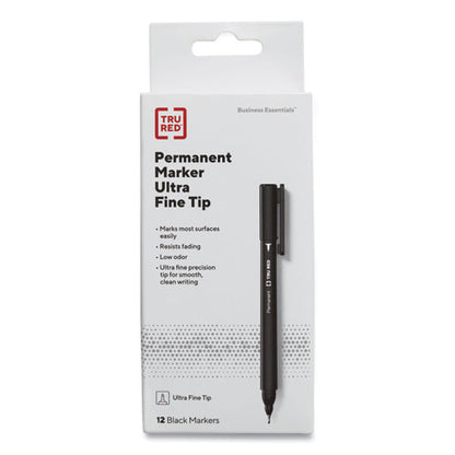 Permanent Marker, Tank-style, Medium Chisel Tip, Black, 5/pack