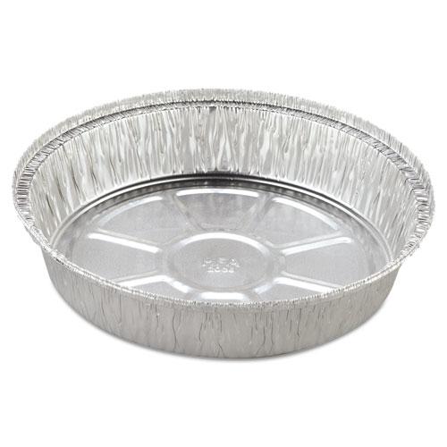 Round Aluminum Container, 37 Oz, 8" Diameter, Silver, 500/carton