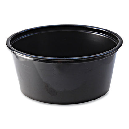 Portion Cups, 3.25 Oz, Black, 125/sleeve, 20 Sleeves/carton