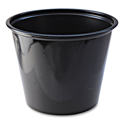 Portion Cups, 5.5 Oz, Black, 125/sleeve, 20 Sleeves/carton