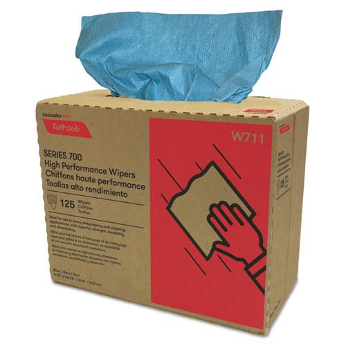 Tuff-job S700 High Performance Wipers, Blue, 9.75 X 16.75, 125/box, 6 Boxes/carton