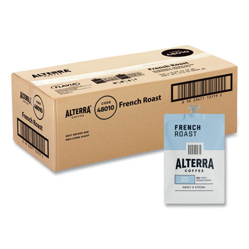 Alterra French Roast Coffee Freshpack, French Roast, 0.32 Oz Pouch, 100/carton