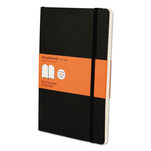 Classic Softcover Notebook, 1-subject, Narrow Rule, Black Cover, (192) 8.25 X 5 Sheets