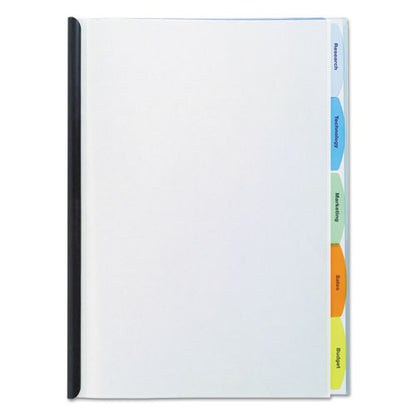 View-tab Report Cover, Grooved Sliding Bar, 8.5 X 11, Clear/clear