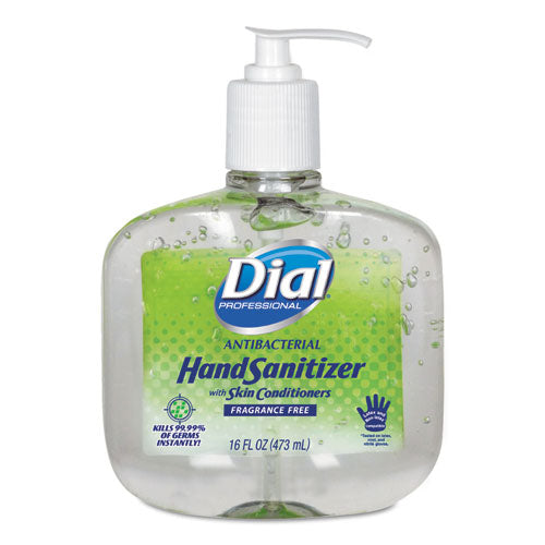 Antibacterial With Moisturizers Gel Hand Sanitizer, 16 Oz Pump Bottle, Fragrance-free, 8/carton