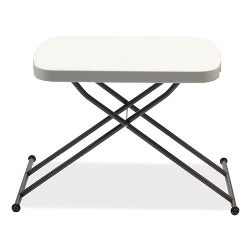 Height-adjustable Personal Folding Table, Rectangular, 26.63" X 25.5" X 25" To 36", White Top, Dark Gray Legs