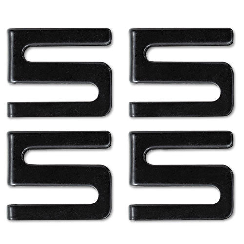 Wire Shelving S Hooks, Metal, Black, 4 Hooks/pack