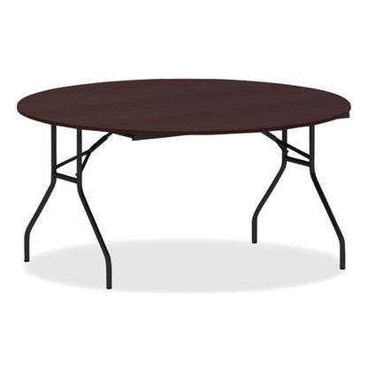 Round Wood Folding Table, 59" Diameter X 29.13h, Mahogany