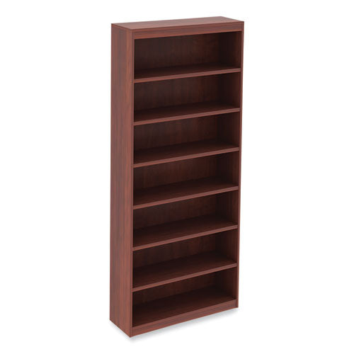 Alera Valencia Series Square Corner Bookcase, Seven-shelf, 35.63w X 11.81d X 83.86h, Cherry