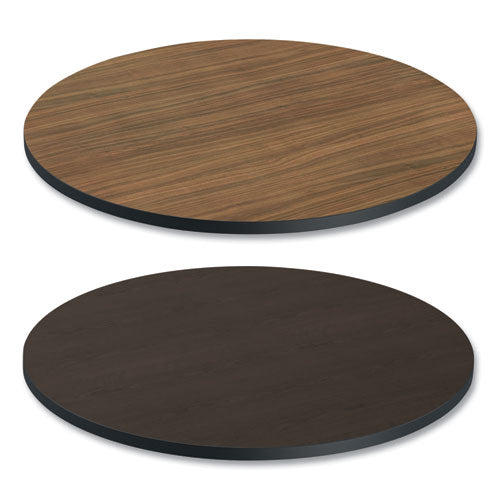 Reversible Laminate Table Top, Round, 35.5" Diameter, Espresso/walnut