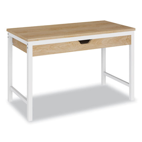 Modern Writing Desk, 47.24" X 23.62" X 29.92", Beigewood/white