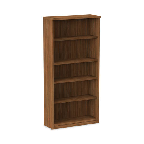 Alera Valencia Series Bookcase, Five-shelf, 31.75w X 14d X 64.75h, Modern Walnut