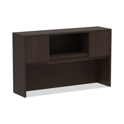 Alera Valencia Series Hutch With Doors, 4 Compartments, 58.88w X 15d X 35.38h, Espresso