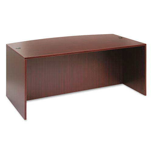 Alera Valencia Series Bow Front Desk Shell, 71" X 41.38" X 29.63", Mahogany