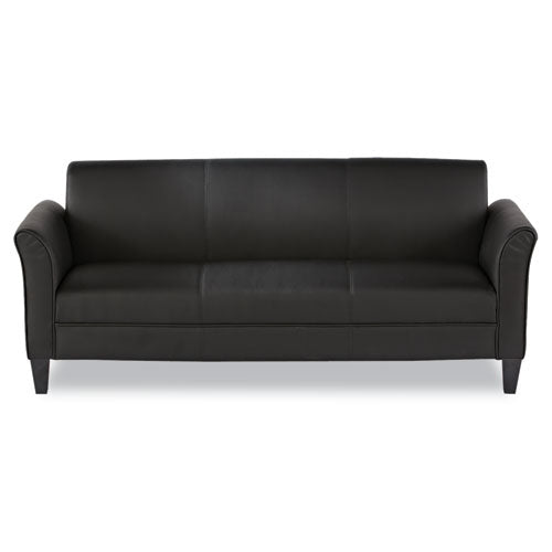 Alera Reception Lounge Furniture, 3-cushion Sofa, 77w X 31.5d X 32h, Black