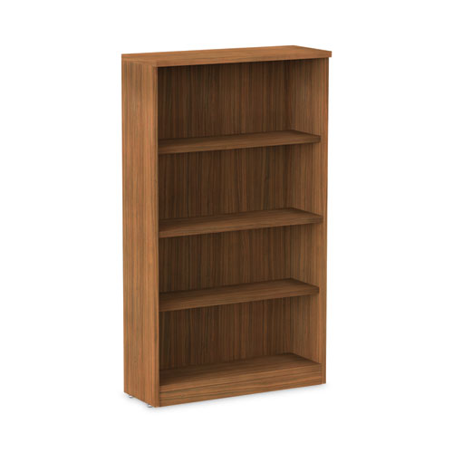 Alera Valencia Series Bookcase, Four-shelf, 31.75w X 14d X 54.88h, Modern Walnut