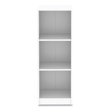 Three-shelf Narrow-footprint Bookcase, 15.75" X 11.42" X 44.33", White