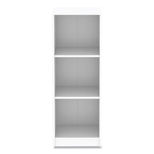 Three-shelf Narrow-footprint Bookcase, 15.75" X 11.42" X 44.33", White