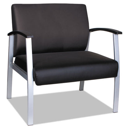 Alera Metalounge Series Bariatric Guest Chair, 30.51" X 26.96" X 33.46", Black Seat, Black Back, Silver Base