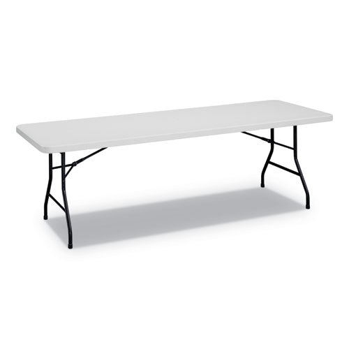 Rectangular Plastic Folding Table, 96w X 30d X 29.25h, Gray