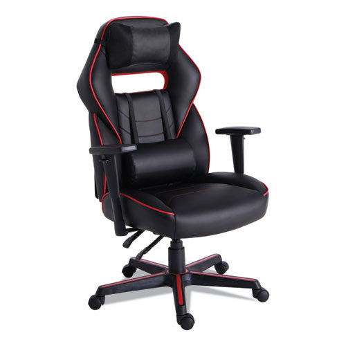 Racing Style Ergonomic Gaming Chair, Supports 275 Lb, 15.91" To 19.8" Seat Height, Black/red Trim Seat/back, Black/red Base