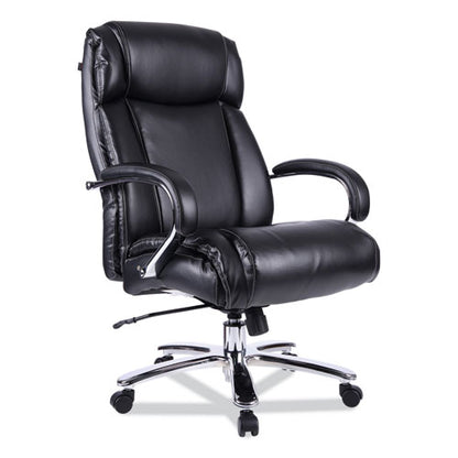 Alera Maxxis Series Big/tall Bonded Leather Chair, Supports 500 Lb, 21.42" To 25" Seat Height, Black Seat/back, Chrome Base