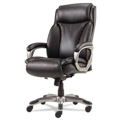 Alera Veon Series Executive High-back Bonded Leather Chair, Supports Up To 275 Lb, Black Seat/back, Graphite Base