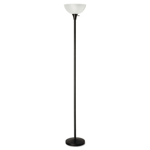 Floor Lamp, 71" High, Translucent Plastic Shade, 11.25w X 11.25d X 71h, Matte Black