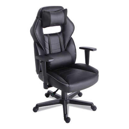 Racing Style Ergonomic Gaming Chair, Supports 275 Lb, 15.91" To 19.8" Seat Height, Black/gray Trim Seat/back, Black/gray Base