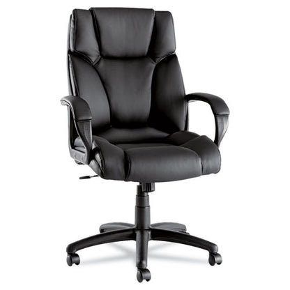 Alera Fraze Series Executive High-back Swivel/tilt Bonded Leather Chair, Supports 275 Lb, 17.71" To 21.65" Seat Height, Black