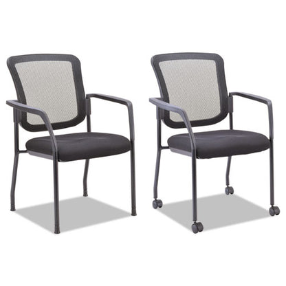 Alera Mesh Guest Stacking Chair, 26" X 25.6" X 36.2", Black Seat, Black Back, Black Base